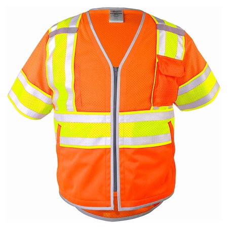 Kishigo L, Orange, Class 3, Premium Brilliant Series Ultimate Reflective Vest 1574-L